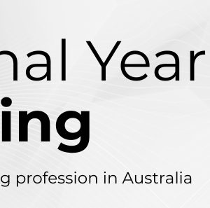 Professional Year Engineering banner with a subtitle aboutAustralia’s engineering pathway and the Engineers Australia logo on the right.